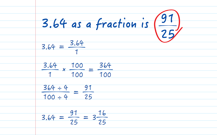 3.64 as a fraction