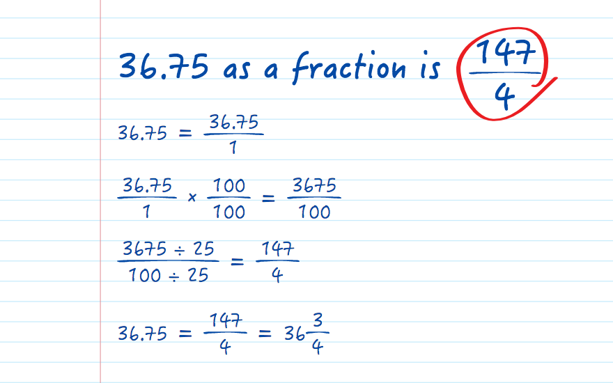 36.75 as a fraction