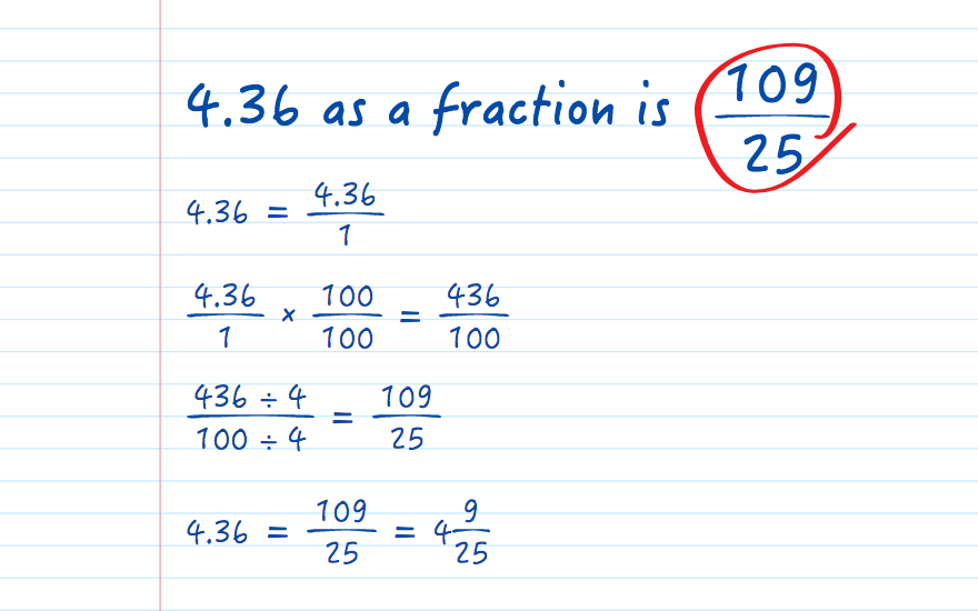 4.36 as a fraction