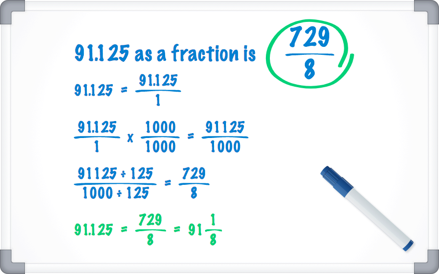 91.125 as a fraction